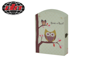 Owl Wood Key Box  with PU Coverd