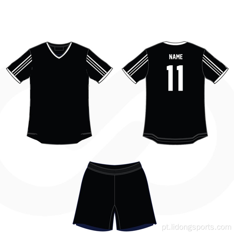 Jersey de futebol barato conjunto de futebol verde preto