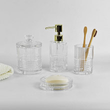 Specific transparent glass bathroom set