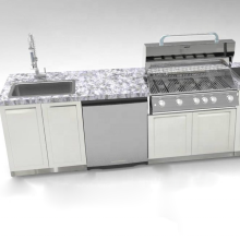 Stainless Steel Kitchen Cabinet Set with Sink RTA Modular Kitchen Storage Solution