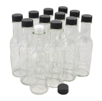 5oz clear glass woozy bottles, hot sauce bottle with Dripper Inserts                        
                                                Quality Choice