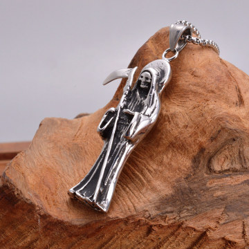 Mens Stainless Steel Punk Rock The Death Pendant