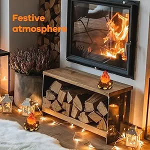 Cozy Electric Campfire Light for Halloween and Christmas Decorations