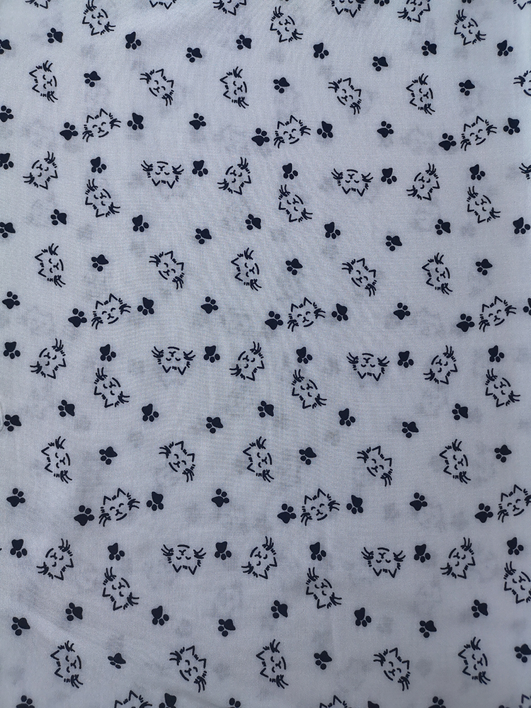 Cats Design Rayon Challis 30S Air-jet Printing Fabric