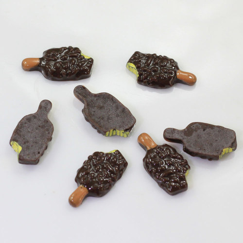 Mooie Mini Chocolade Ijslolly Platte Achterkant Hars Cabochon Plakboek DIY Versieringen Accessoires