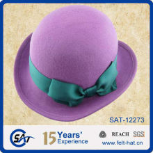 purple wool felt bowler hat
