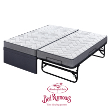 Triple Frame Upholstered Folding Toddler Beds for Boys with Pullout Trundle