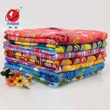 Microfiber reactive printed bath towel