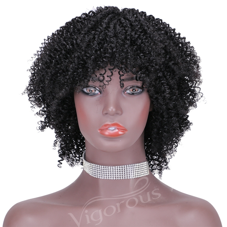 Short bob afro curly wholesale inch pixie cut wave black cheap glueless brazilian real human hair wigs black women