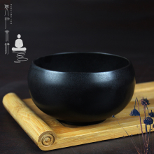Black Rice Bowl Classic Ceramic Dinnerware for Temple Monks
