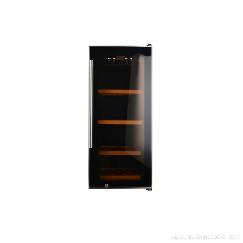 Червен шкаф за съхранение на вино ъглов хладилник за вино