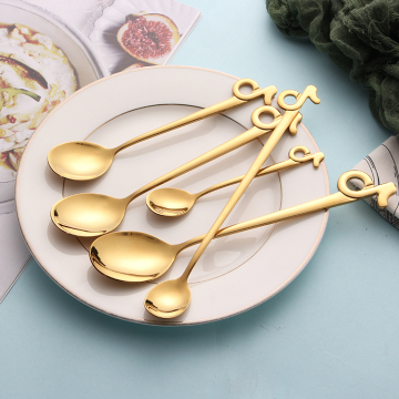 stainless steel spoon cute  music stirring spoon