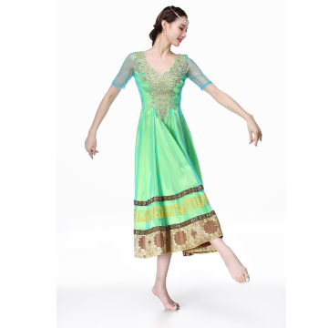 New Indian Big Swing Skirt Autumn/Winter Short Sleeve Bollywood Costume Women