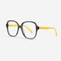 Bevelling Square Acetate Unisex Optical Frames