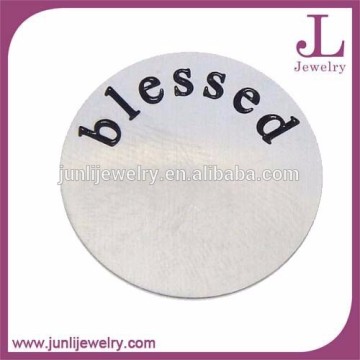 22mm Enamel Plate For Locket Stainless Steel Floating Locket Plate