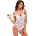 Body intimo in pizzo floreale con reggiseno imbottito