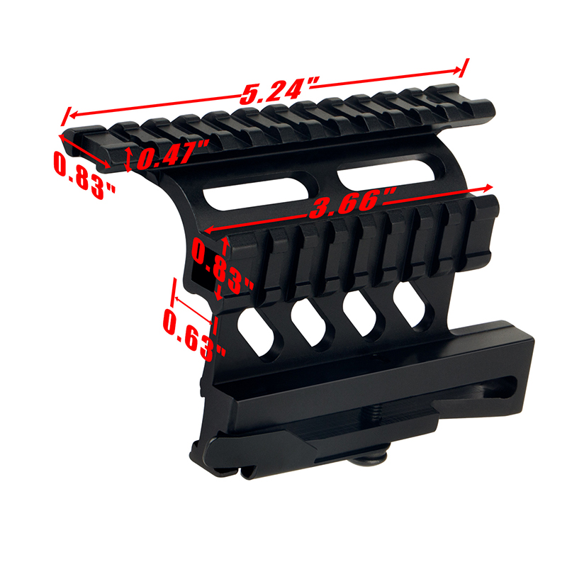 AK74 Double Rail Side Mount with QD Lever