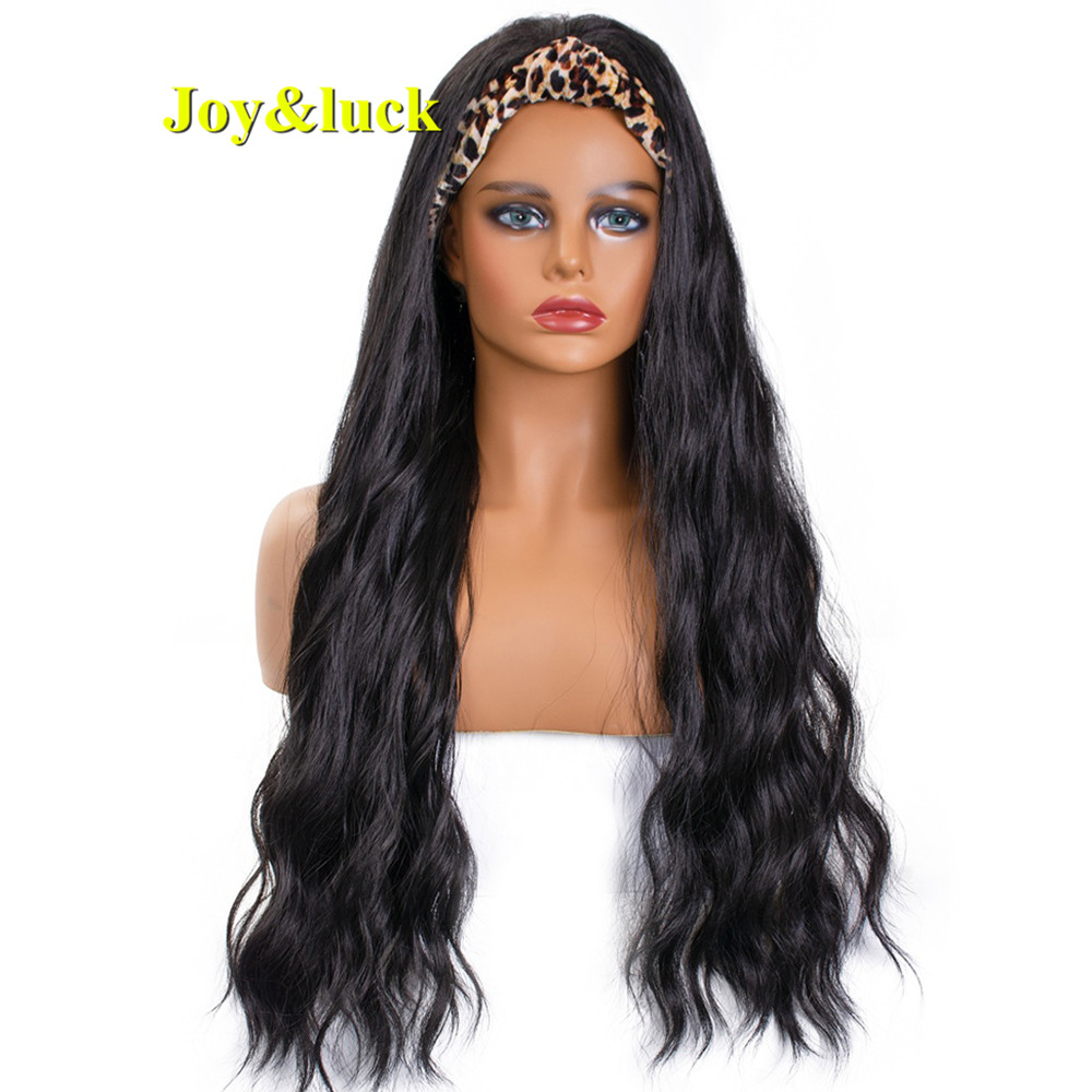 Head Band Wholesale Scarf Wig Wavy Ladies Hair Long Natural Body Waves Headband Wigs for Black Women Synthetic Hair Wigs