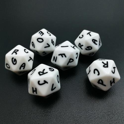 Alphabet Dice 20 Faces A-T, D20 Letter Dice