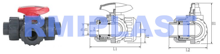 Pvc Three Way Ball Valve