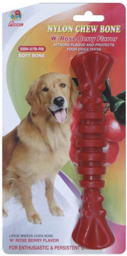Percell 7.5" Nylon Dog Chew Spiral Bone Rasberry Scent