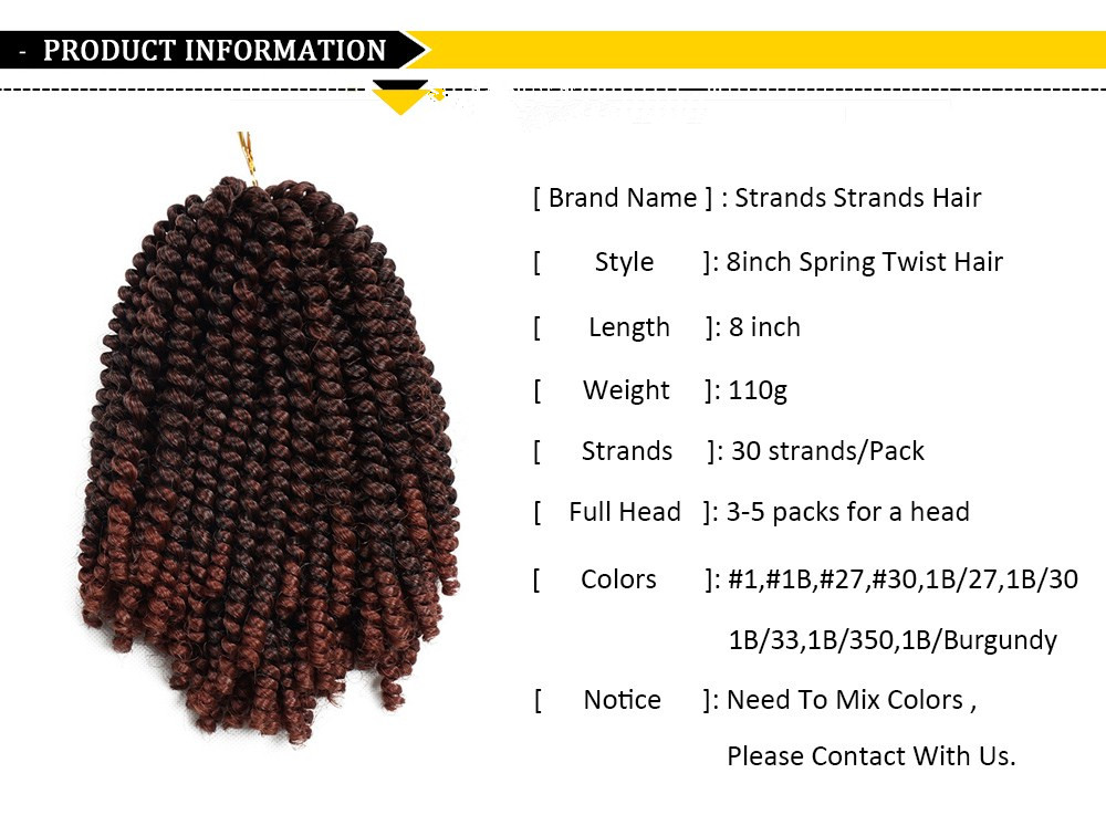 Crochet Braids Hair Extensions Synthetic Spring Twist Fiber Bulk Jamaican Bounce Crochet Braiding Hair