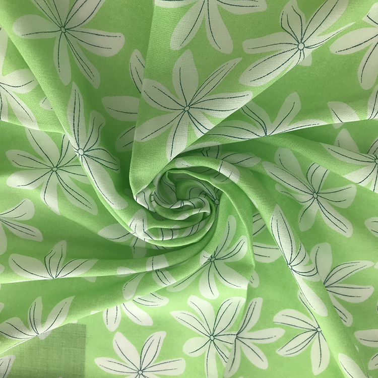 2020 latest stock lot soft  many color viscose printed simple floral poplin rayon fabric