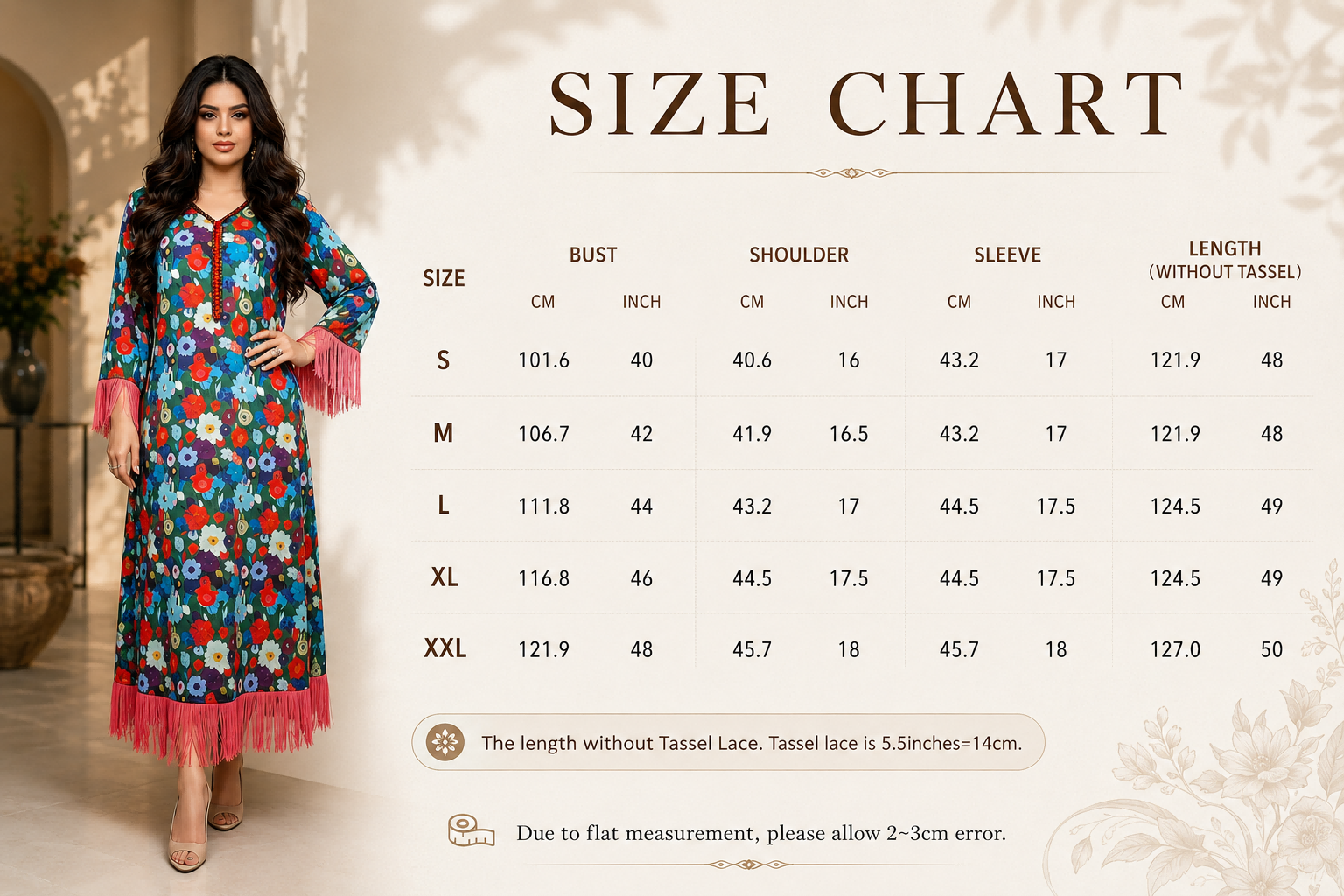 الأزهار طباعة هامش فستان ماكسي عادية Floral Print Fringe Casual Maxi Dress