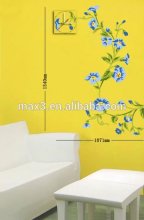 Unique gifts wall clock Purple flower wall sticker with clock home decoration