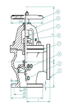 JIS F 7310 10K/16K Angle Valve Used on Marine Field