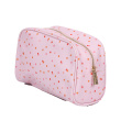 Metal zipper makeup bag Cross print PU twill makeup bag