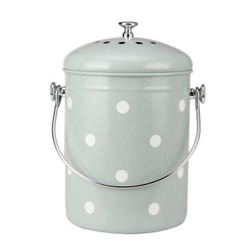 Round Stainless Steel Body Compost Pail for Countertop