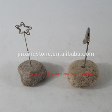 beach card pebble holder/tabletop namecard holder photo holder memo clip/stone card holder/name card standing clip