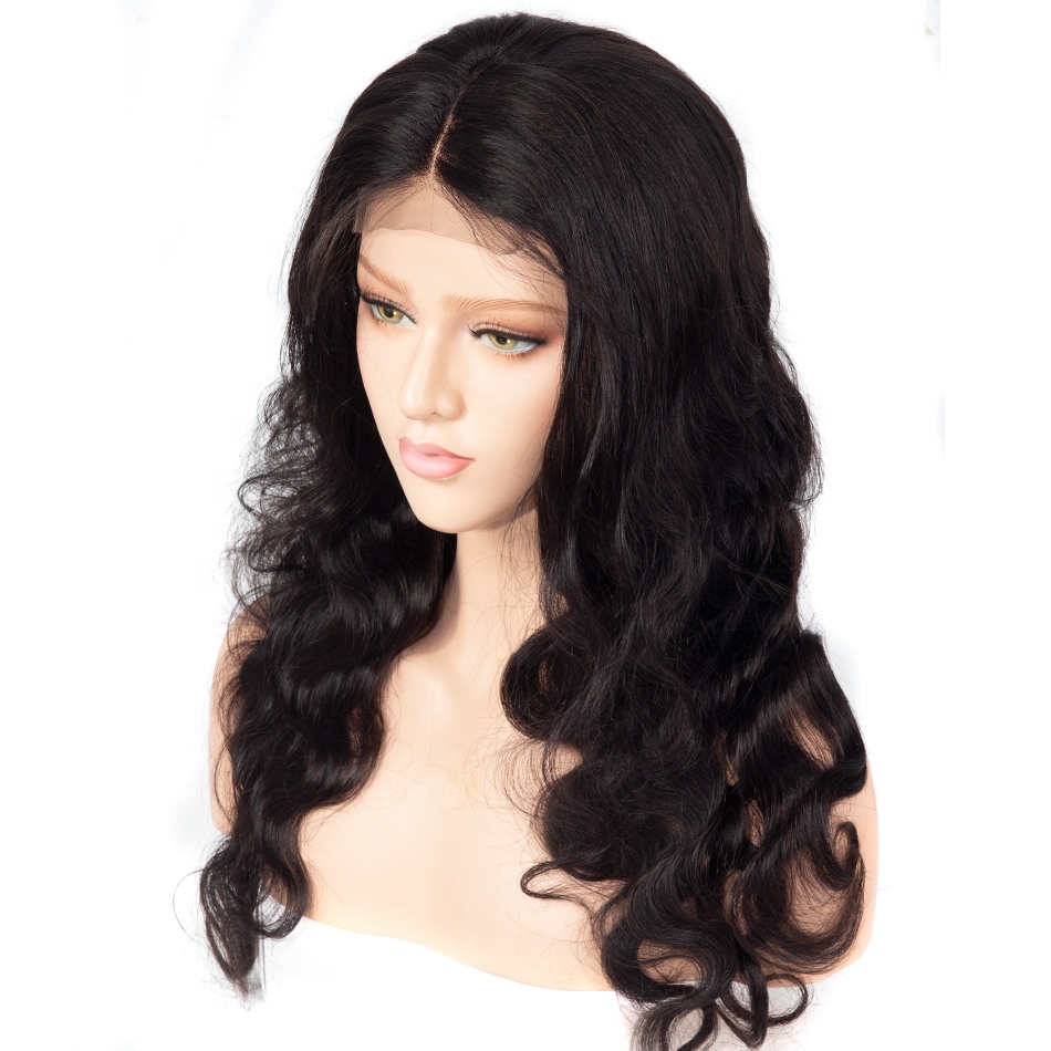 cheap price body wave lace front wig human hair, trade assurance order virgin 4x4 closure human hair wigs