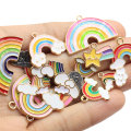 Bunte Legierung Emaille Cloud Charms Handgemachte Handwerk Modeschmuck Halskette Ohrring Anhänger Ornament Zubehör