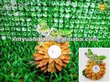 sunflower design solar light attracts dragonfly
