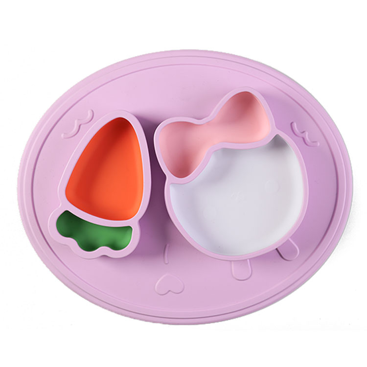 Bpa Free Baby Feeding Silicone Baby Placemat Suction Silicone Baby Plates