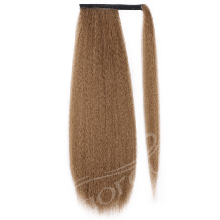 Fiber Brown Silky Natural Color Yaki Drawstring African Long Straight Wigs Synthetic Hair Ponytail Extension