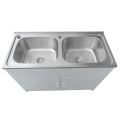 Kamar mandi stainless steel double basin laundry cabinet