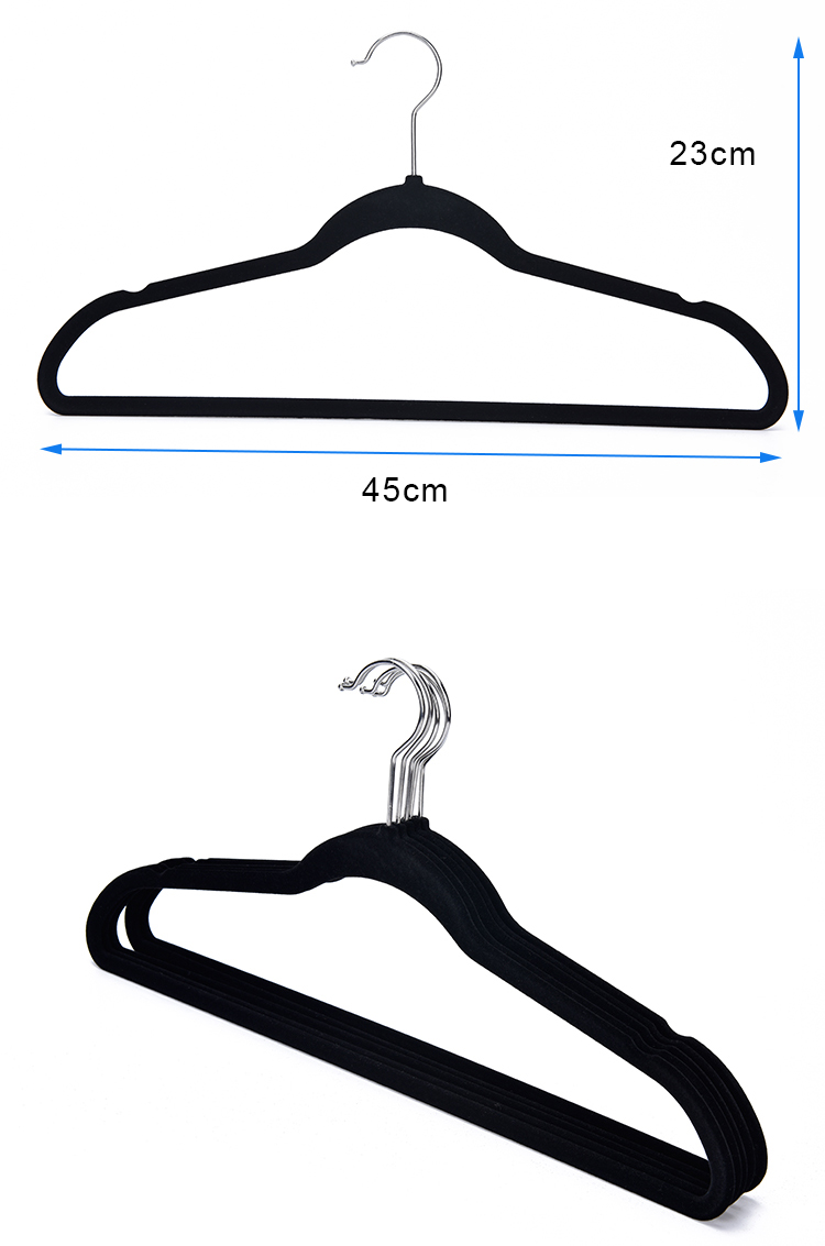 Factory wholesale promotion price personalized non-slip velvet flocked coat suit hangers with rose gold hook