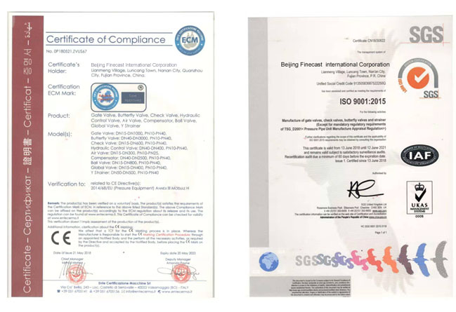 Запорный клапан сертифицирован Gate Valve Certificated