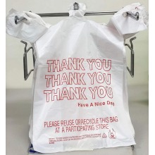 Environmental Hdpe Plastic T Shirt Bags For Supermarket , Retail Plastic Bags 200mm Width