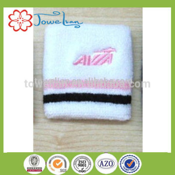100%cotton embroider satin wristband and sweatband