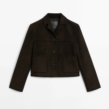 Women's Barn style high-end suede short leather jacket