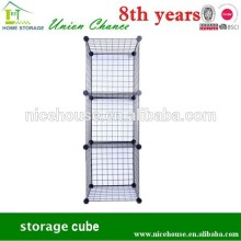 Rectangle shape 3 grids foldable metal cube storage
