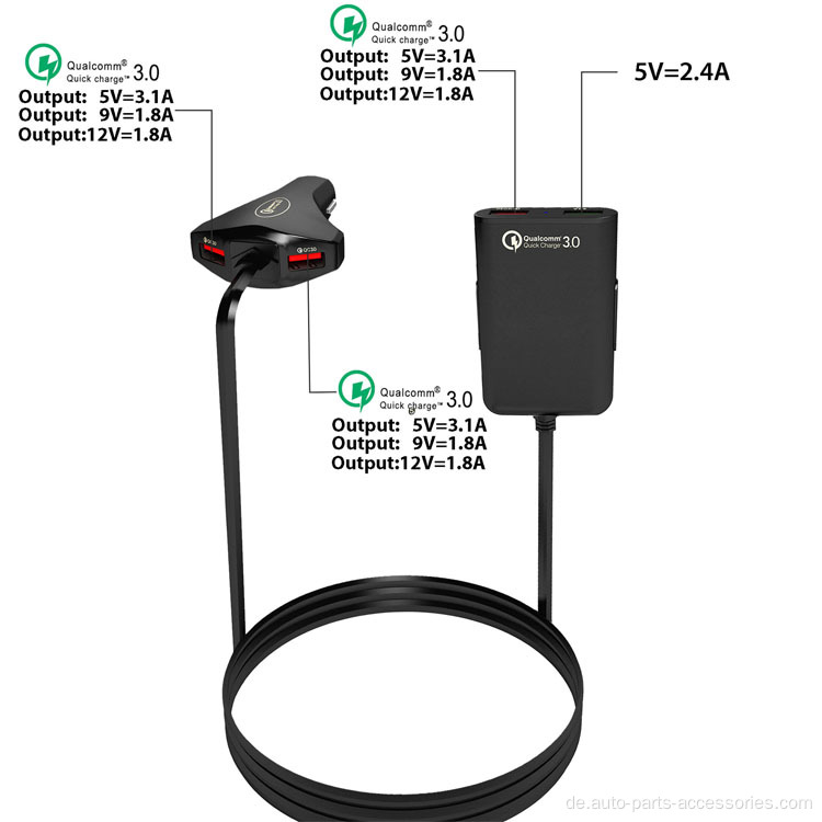 Tragbares Multifunktions -USB -Auto -Ladegerät Schnelle Batterieladung