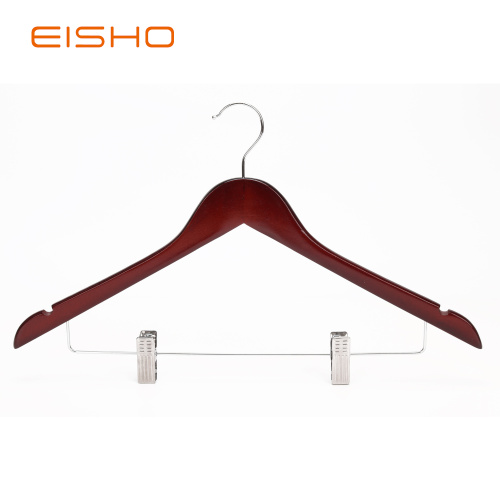 Wooden Suit Hangers With Clips EWH0053-P66