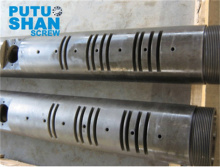 Parallel twin screw barrel for plastic extrusion machine