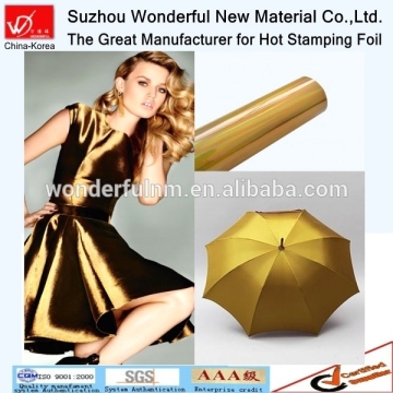 beautiful gorgeous gold single color hot stamping foil for textile