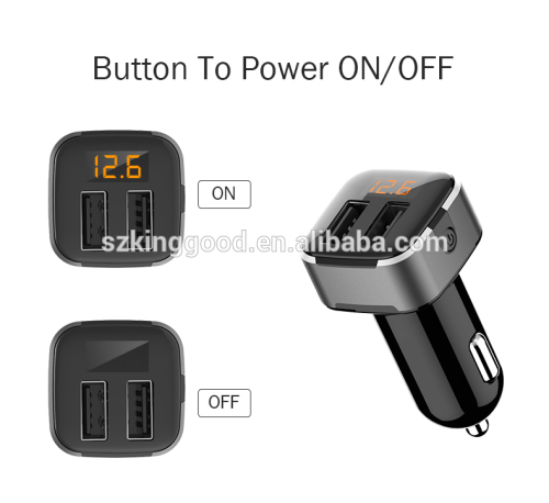 스마트 3.1A 듀얼 USB / 2 USB 포트 자동차 디스플레이 충전기, 자동차 배터리 전압 모니터, 아이폰, iPad, 안드로이드에 대한 charing